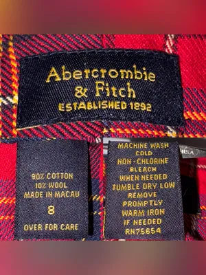 Vintage 90s Abercrombie & Fitch Plaid Wool Blend Belted Mini Skirt Size 8 thumbnail 13