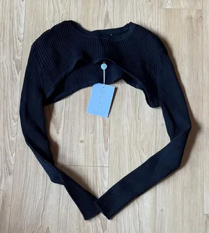 Wayf Black Ribbed Long Sleeve Shrug thumbnail 1