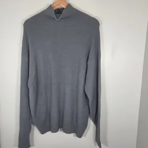 Aritzia Wilfred Free Gray Fuzzy Mock Neck Sweater M NWT Oversized Pullover thumbnail 3