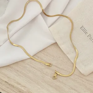Gold Plated Herringbone Necklace thumbnail 1
