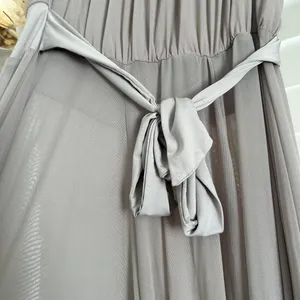Ruffle Halter Maxi Dress small Taupe Y2K whimsi Fairy Grunge Romantic Boho slit thumbnail 8