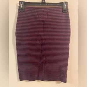 Womens Abercrombie & Fitch Blue Maroon Striped Pencil Skirt Size Small‎ thumbnail 2