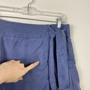 Athleta Odyssey Slate Blue Lyocell Tie Waist Cargo Skirt Size 2 thumbnail 3