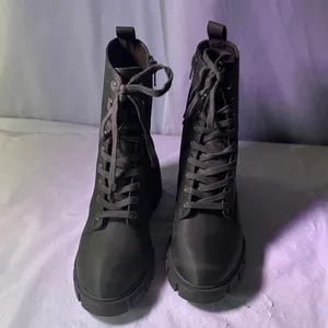 Steve Madden Khaki Lace-Up Combat Boots thumbnail 2