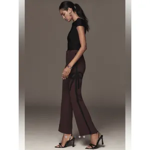 Anthropologie Maeve Ribbon Slim Flare Trouser thumbnail 3