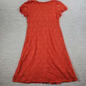 Anthropologie Leifnotes Dogflora Dress Womens L Orange Floral Lace Lined thumbnail 12
