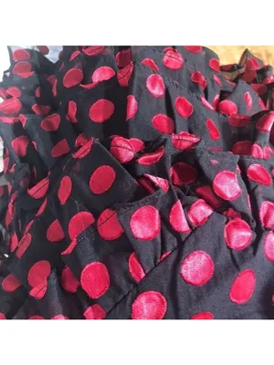 Lovers and Friends Mini Dress ruffle Red Polka Dot Parisian cocktail whimsical M thumbnail 10