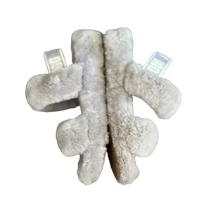 UGG Oh Yeah Fluffy Gray Sherpa Slides Slippers Sandals thumbnail 9