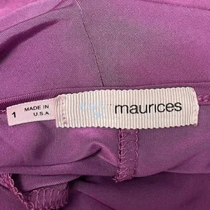 Maurices Going Out Top Plus Size 1 1X Dark Purple Slinky Knit Drape Neck Beaded thumbnail 5