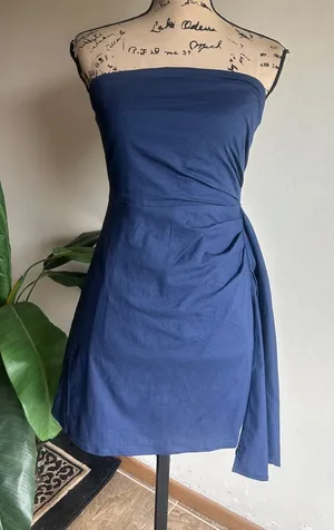 Hello Molly Strapless Blue Mini Dress Size 6 NWT thumbnail 1
