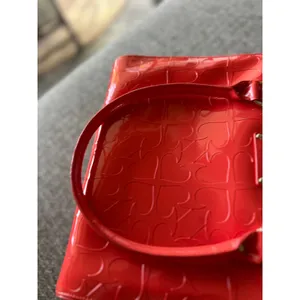 Kate Spade New York Red Patent Leather Heart Embossed Tote Bag Handbag **seedesc thumbnail 9