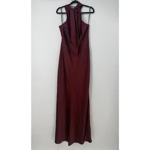 Lovely Twist Halter Maxi Column Dress LB025 Cabernet Womens Size XS thumbnail 3