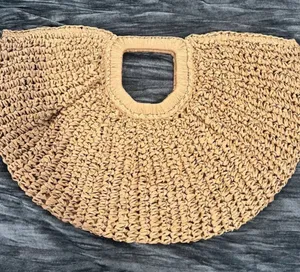 Tan straw bag buy Ramala thumbnail 1