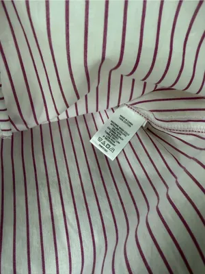 Parker Stripe Cotton Cropped Button Down Utility Pocket Shirt Size M/L thumbnail 6