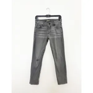 Mother The Looker Ankle Fray Grey Jeans Size 28 Distressed Last Chance Saloon thumbnail 4