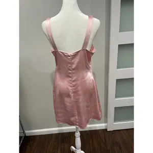 LA Hearts Pink Satin‎ Cami Mini Dress Square Neck Spaghetti Strap Size M thumbnail 2