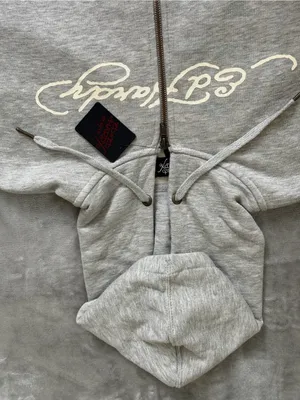 Ed Hardy Grey Full Zip Hoodie Sweatshirt Women’s Size Large Grey NEW thumbnail 14