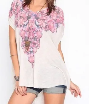 Free People Moon Dance Tee Floral Boho Swing thumbnail 1