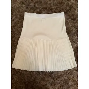 Vintage Exclusively Misook Cream Pleated Knit Mini Skirt Drop Waist Coquette Y2K thumbnail 4