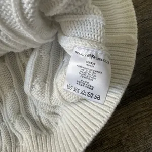 Brandy Melville White Cable-Knit Crewneck Sweater One Size thumbnail 3