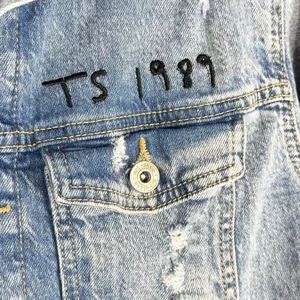 Art Class Taylor Swift Inspired Embroidered Jean Jacket 1989 Era Version 10 12 Large‎ 162 thumbnail 9