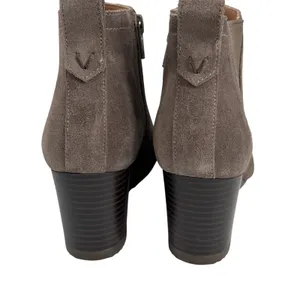 Vionic Gray Suede Wedge Ankle Boots Weather Resistant Side Zip‎ Women Size 5 thumbnail 3
