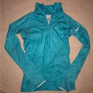 Women's Blue Nike Pro Half Zip Jacket thumbnail 1
