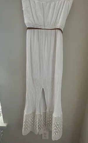 White lace strapless maxi dress Size M thumbnail 3