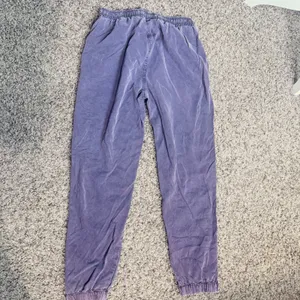 Aerie Sunwashed Purple Joggers XS Drawstring Elastic Waist Ankle‎ Zip Pants thumbnail 4