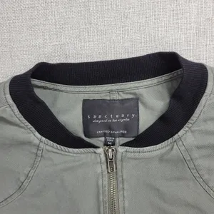 Sanctuary Womens Jacket Size M Olive Green Zip Up Military Twill‎ Bomber Crop thumbnail 2