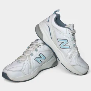 New Balance 608v5 Women 9.5 B White Blue Leather Cross Trainers thumbnail 7