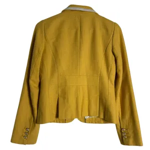 Ann Taylor LOFT Yellow Double Breasted Contrast Trim Wool Blazer Jacket Size 4 thumbnail 8