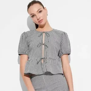 Wild Fable Gingham Puff Sleeve Top thumbnail 3