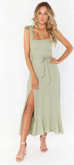 Claire Midi Dress Moss Green Crisp Show Me Your Mumu thumbnail 1