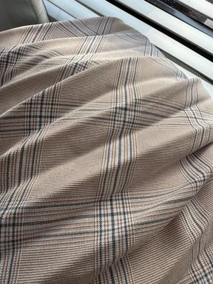 Lulu's Neutral Plaid Pleated Midi Skirt Size L thumbnail 6