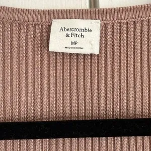 Abercrombie &‎ Fitch Ribbed Scoop Neck Mini Dress Mauve Brown Long Sleeve MP thumbnail 4