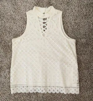 Ivory lace swing top Size L thumbnail 1