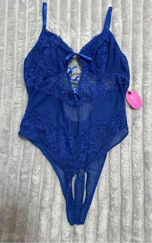 Avidlove Royal Blue Lace Cutout Teddy Bodysuit - Women Intimates & Sleepwear thumbnail 1