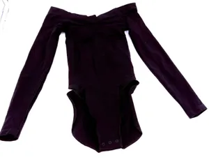 SKIMS Fits Everybody Black Bodysuit Black Off Shoulder Long Sleeve Size Large thumbnail 1