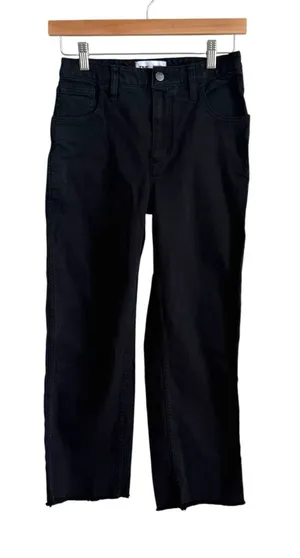 Aritzia TNA 90s Camden Pant Black Cotton Twill Straight Leg Size 2 thumbnail 1