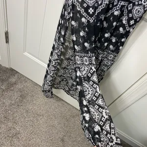 NWOT City Triangles women’s black white‎ sheer lined adjustable pattern dress XS thumbnail 7