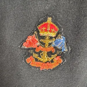 Vintage Lauren Ralph Lauren Black Cotton Crested School Boy Blazer Size Medium thumbnail 4