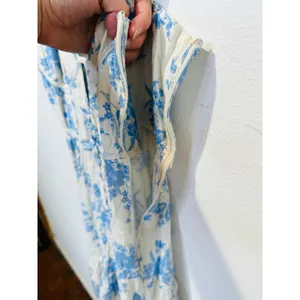 LoveShackFancy Women's White Blue Floral Garnita Floral Tiered Maxi Dress Size 0 thumbnail 15