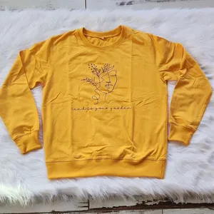 -807 "Tend to your garden" long sleeve Bohemian sweatshirt pullover yellow Large thumbnail 3