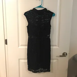 NWOT Black lace open cut dress thumbnail 4