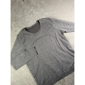 lululemon womens long sleeve gray running shirt heather gray 12 thumbnail 2