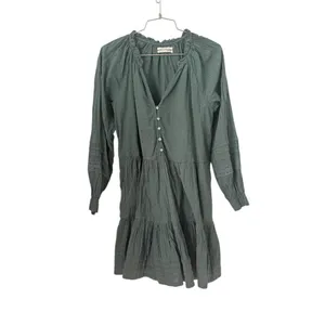 Anthropologie Carrie Tiered Tunic dress in dark green thumbnail 4