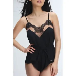 Savage X Fenty Black Lace Trim Teddy Romper Lingerie X-1X NWT thumbnail 2