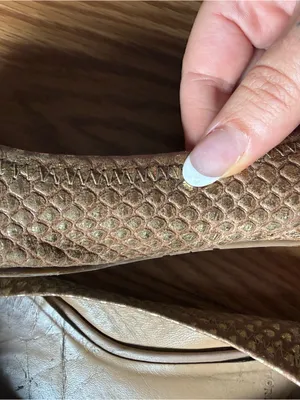 Tory Burch Metallic Gold Logo Embellished Reva Flats thumbnail 4