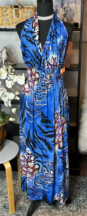 Size L/XL maxi lightweight dress Blue Size L thumbnail 1
